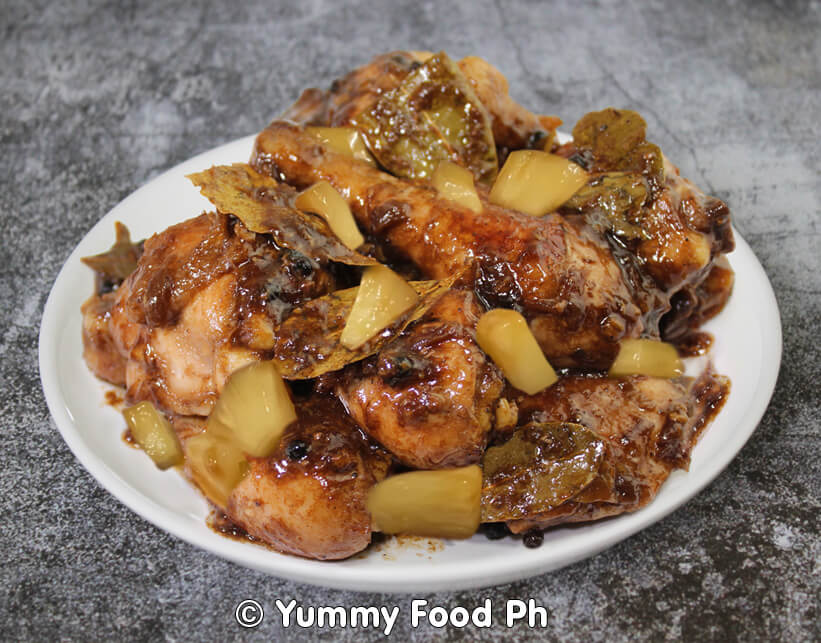 adobong manok with pineapple tidbits chicken adobo