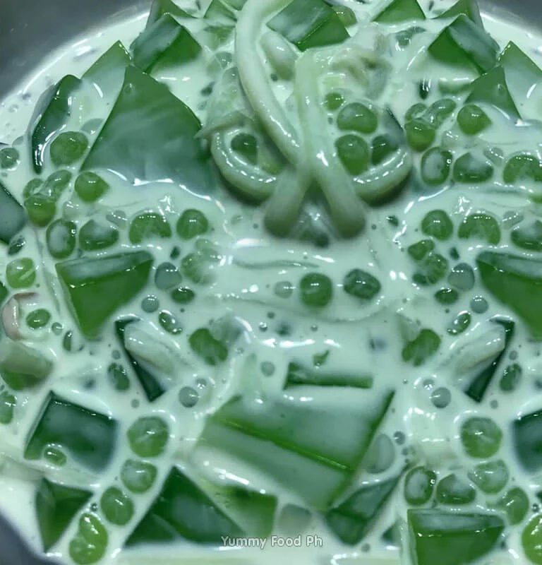 buko pandan with tapioca pearls