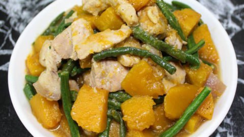 ginisang kalabasa with pork and sitaw