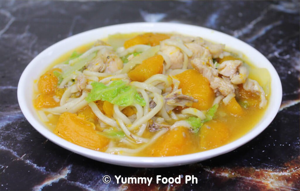 Ginisa recipe for Kalabasa with miki and karneng manok