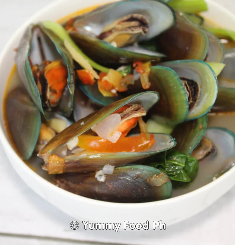 recipe for tahong sinabawang tahong with bok choy